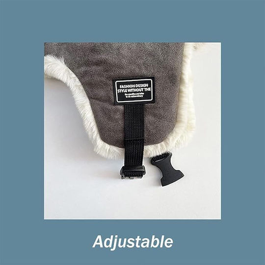Earflap Unisex Σκούφος Πλεκτός σε Γκρι χρώμα