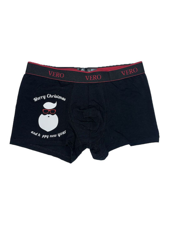 Σετ Ανδρικό Boxer-φανελάκι Vero By Aslanis Xmas Μαύρο