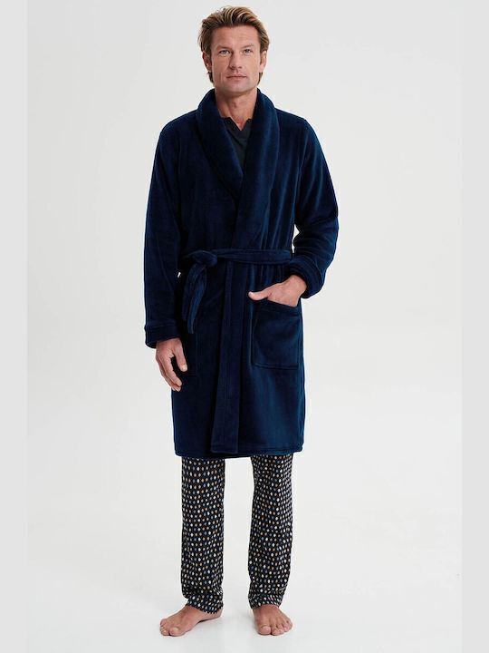 Vamp Robe De Iarnă Pentru Bărbați Albastru