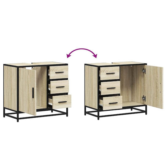 vidaXL Πάγκος χωρίς Νιπτήρα Μ65xΒ33xΥ60cm Sonoma Δρυς