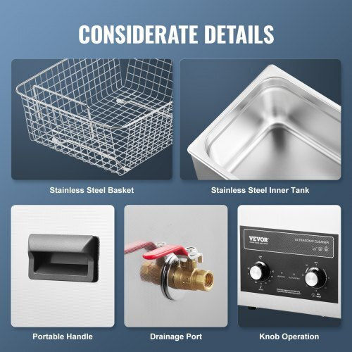 Vevor Ultrasonic Cleaner 10lt with Digital Timer