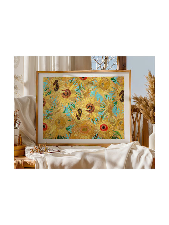 Poster Van Gogh Sonnenblumen Art109 60cm x 90cm Naturholzrahmen