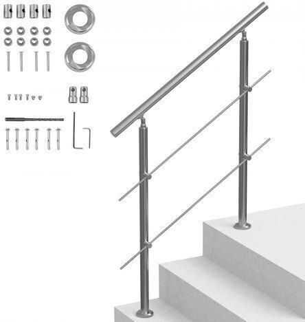 Vevor Handrails 39.4" Outdoor Steps 2 Rods Porch Deck Bxgslzfs100cz97quv0