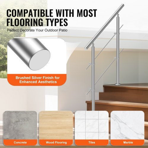 Vevor Handrails 39.4" Outdoor Steps 2 Rods Porch Deck Bxgslzfs100cz97quv0