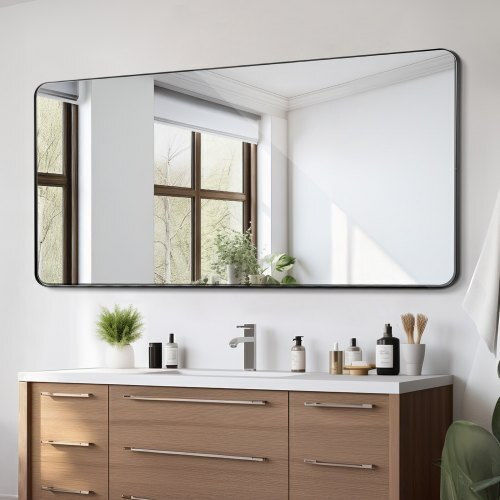 Vevor JXJ3672INCHBKMQGFV0 Wandspiegel Rechteckig Schwarz 182,88x91,44cm