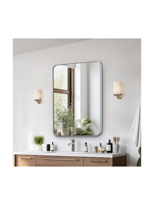 Vevor Oglindă de Perete cu Argintiu Ramă din Metalic 76.2x55.88cm 1buc