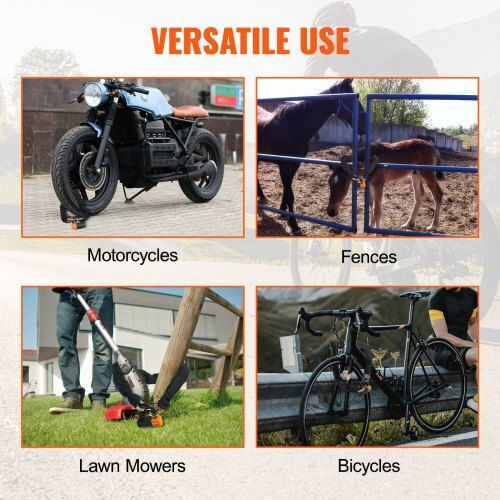 Vevor Bicycle Lock Chain 1.8m Thickness 9.5mm Black Zxclsaqlt95mudfm0v0