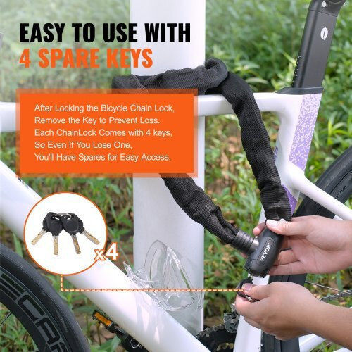 Vevor Bicycle Chain Lock 1.8m Combination 4 Keys 10mm Zxclsytsls104e02zv0