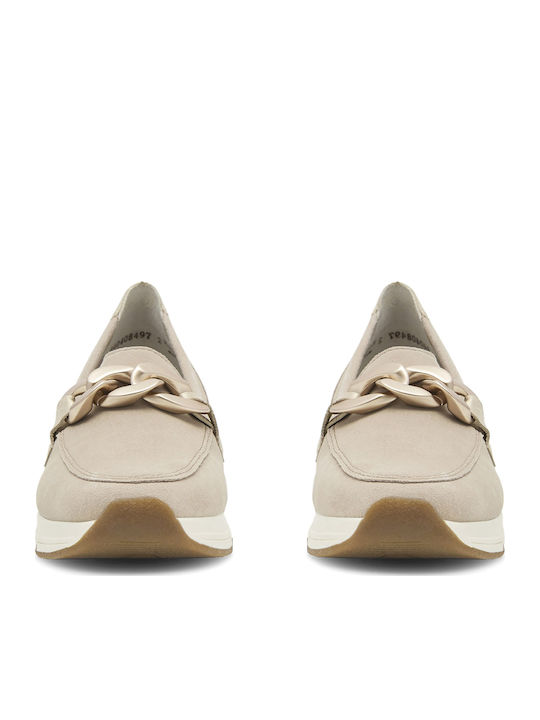 Women's Moccasins in Beige Color