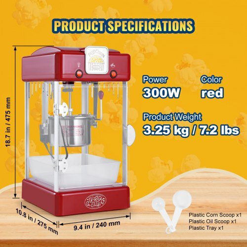 Vevor Commercial Popcorn Machine 300W