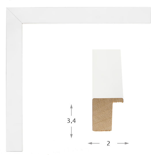 White Wooden Shadow Box Frame with Glass 50x50cm