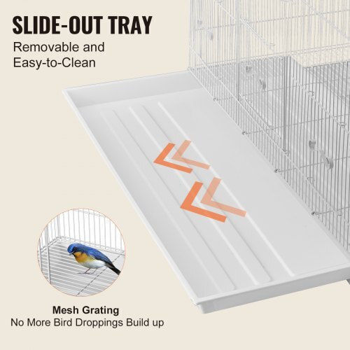 Vevor Bird Cage 76x46x45.5cm. White
