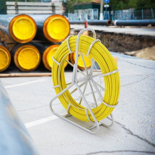 Vevor Ταινία Ψαρέματος Fiberglass 150m 8mm Μεταλλική Βάση 3 Κεφαλές Μη Αγωγική Dzjyd516492ft7wctv0