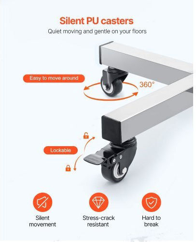 Vevor Mobile Mayo Stand Stainless Steel Removable Tray 25.2"-39.8" Systceckfs411una4v0