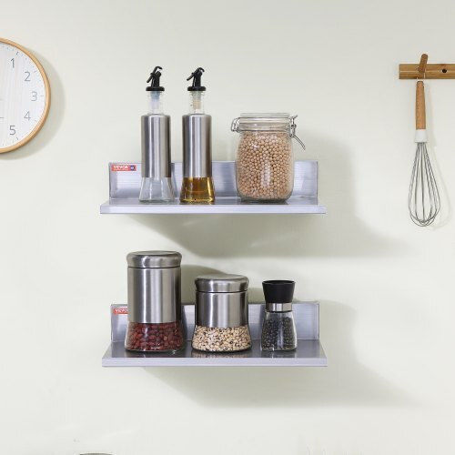 Vevor Stainless Steel Shelf 8.6" X 16" Back 44 Lbs Wall-Mounted Professional Use Bgscttll86162mwqsv0