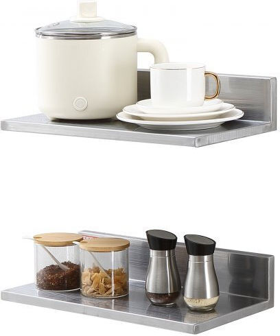 Vevor Stainless Steel Shelf 8.6" X 16" Back 44 Lbs Wall-Mounted Professional Use Bgscttll86162mwqsv0