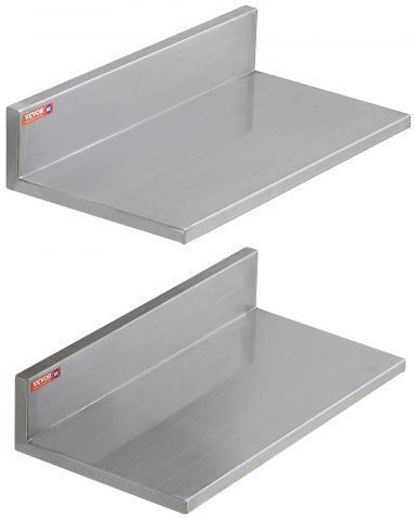 Vevor Stainless Steel Shelf 8.6" X 16" Back 44 Lbs Wall-Mounted Professional Use Bgscttll86162mwqsv0