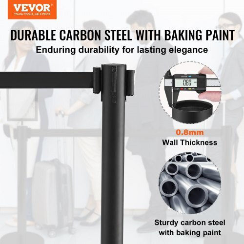 Vevor Set of 6 Barrier Stanchions & Sign Carbon Steel Zgglzhstzx6ju9zdtv0