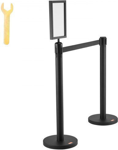 Vevor Set of 6 Barrier Stanchions & Sign Carbon Steel Zgglzhstzx6ju9zdtv0