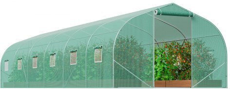 Seră tunel Vevor 29.53x9.84x6.6ft cadru galvanizat acoperire PE verde Sdxws30x10x7fty13v0