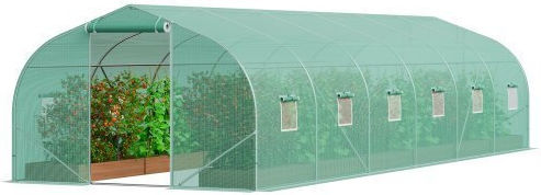 Seră tunel Vevor 29.53x9.84x6.6ft cadru galvanizat acoperire PE verde Sdxws30x10x7fty13v0