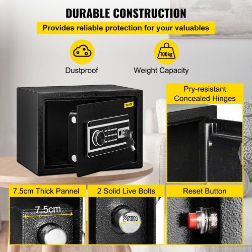 Vevor Safe with Digital Fingerprint Lock L35xW25xH25cm ZWSBXXHSWC22LQN18V0