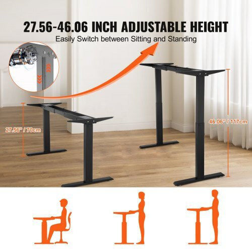 Vevor Desk Base made of Metal Black Velvet-Black Metal 70cm