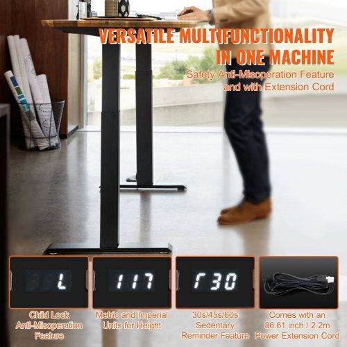 Vevor Desk Base made of Metal Black Velvet-Black Metal 70cm