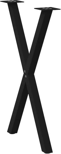 vidaXL Picior Metalic Mobilier 2 Bucăți Potrivit Pentru Masă / Măsuță / Birou 50x72cm Negru