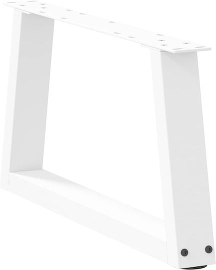 vidaXL Metallic Furniture Leg 2 Pieces Suitable for Table / Coffee Table / Office 70x30cm White