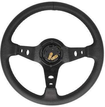 Speedmax Τιμόνι Αυτοκινήτου Δερμάτινο με Διάμετρο 35cm Μαύρο