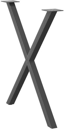 vidaXL Metallisches Möbelbein 2Stücke Für Tisch / Beistelltisch / Büro 70x72cm Anthrazit