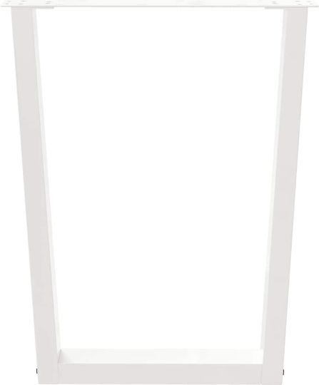 vidaXL Metallic Furniture Foot 2 Pieces Suitable for Office / Table / Coffee Table 60x72cm White