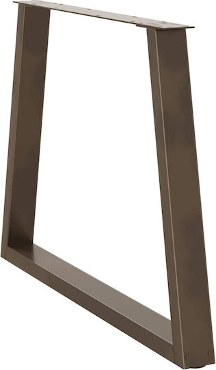 vidaXL Metallic Furniture Leg 3 Pieces Suitable for Table / Coffee Table / Office 90x72cm Brown