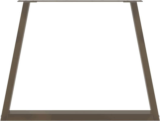 vidaXL Metallic Furniture Leg 3 Pieces Suitable for Table / Coffee Table / Office 90x72cm Brown