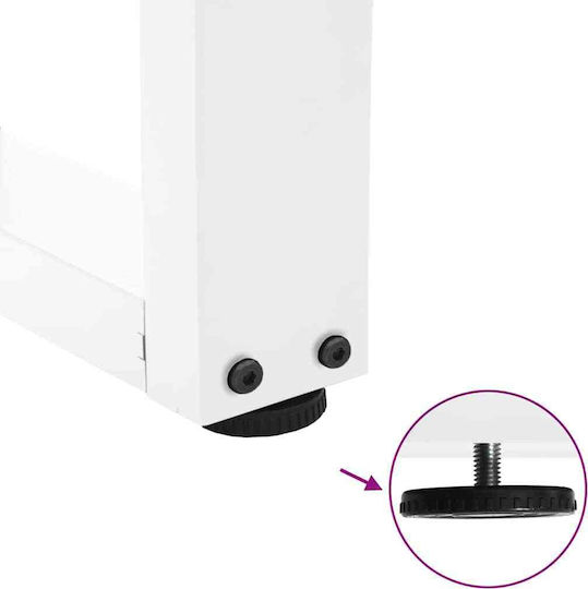 vidaXL Metallic Furniture Foot 2 Pieces Suitable for Office / Table / Coffee Table 60x72cm White