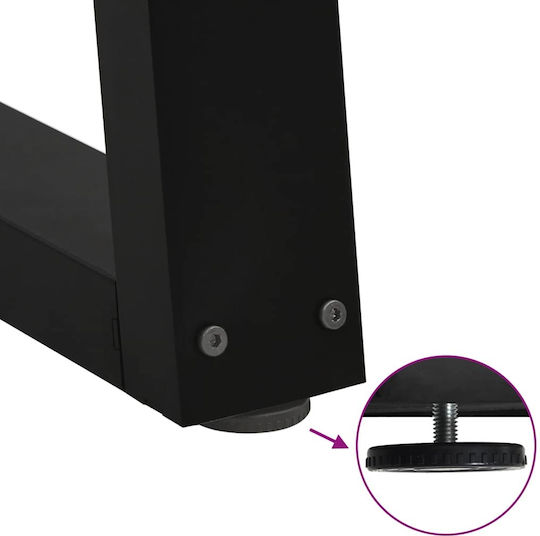 vidaXL Metal Furniture Leg 2 Pieces Suitable for Table / Coffee Table / Office 80x72cm Black