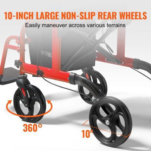 Vevor Foldable Aluminum Red Walker