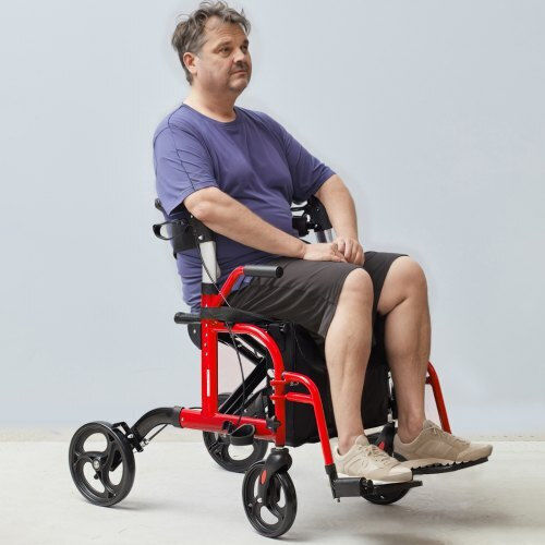 Vevor Foldable Aluminum Red Walker