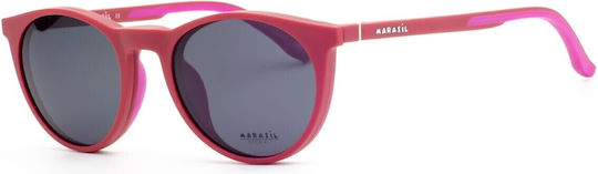 Marasil Kindlich Kunststoff Brillenrahmen mit Clip On Rot 561 C3