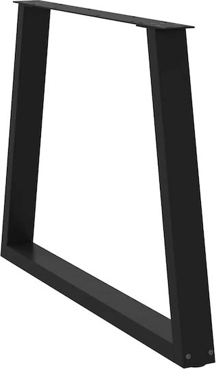 vidaXL Metallic Furniture Leg 2 Pieces Suitable for Table / Coffee Table / Office 90x72cm Black
