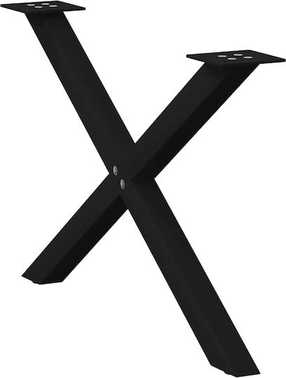 vidaXL Metallic Furniture Leg 2 Pieces Suitable for Table / Coffee Table / Office 70x42cm Black