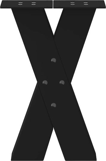 vidaXL Μεταλλικό Πόδι Επίπλου 2τμχ Κατάλληλο για Τραπέζι / Τραπεζάκι / Γραφείο 28x42cm Μαύρο