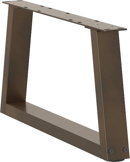vidaXL Metallic Furniture Leg 2 Pieces Suitable for Table / Coffee Table / Office 50x30cm Brown