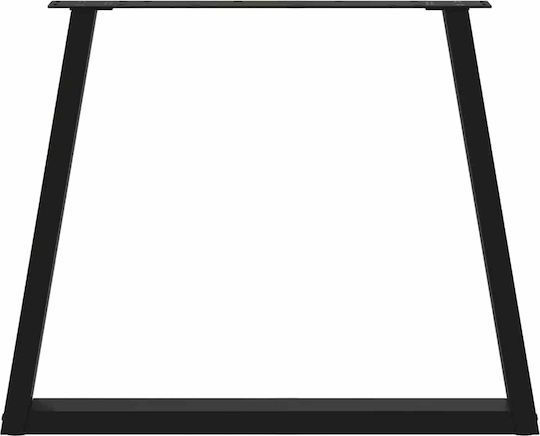 vidaXL Metallic Furniture Leg 3 Pieces Suitable for Table / Coffee Table / Office 80x72cm Black