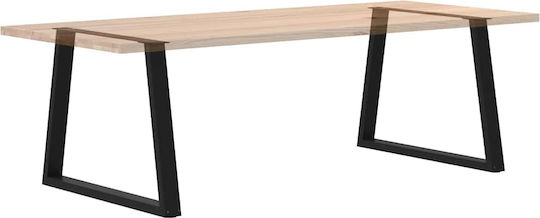 vidaXL Metallic Furniture Leg 2 Pieces Suitable for Table / Coffee Table / Office 90x72cm Black