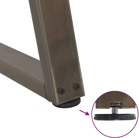 vidaXL Metallic Furniture Leg 2 Pieces Suitable for Table / Coffee Table / Office 50x30cm Brown