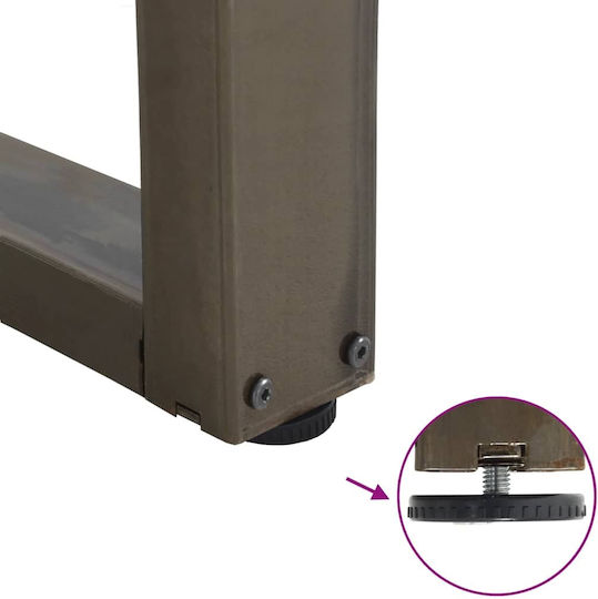 vidaXL Metallic Furniture Leg 2 Pieces Suitable for Table / Coffee Table / Office 70x42cm Natural