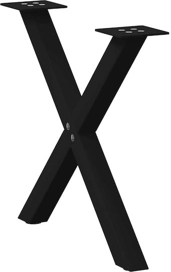 vidaXL Металик Крак На Мебел 2 Бройки Подходящ За Маса / Малка Маса / Офис 50x4x42см Черен