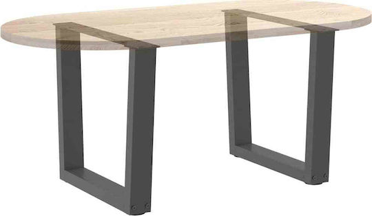 vidaXL Metallisches Möbelbein 2Stücke Für Tisch / Beistelltisch / Büro 60x42cm Anthrazit